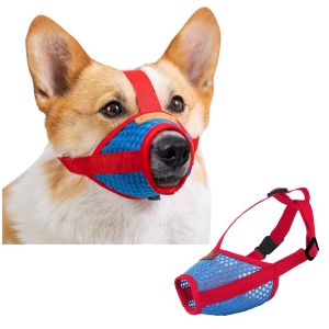 ENCOUNT Breathable Dog Muzzle Soft Mesh Adjustable Pet Mouth Portable Anti Biting Barking Chewing Dog Mouth Cover Small to Medium Dogs