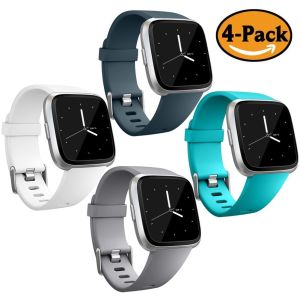 4 Pack Classic Replacement Bands for Fitbit Versa Lite/Versa/Verea 2 Straps Small Large