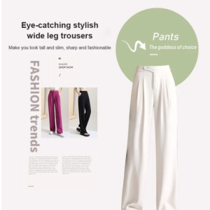 Womens Loose Wide Leg Pants Suit Wide Leg Pants Slim Draped Suit Wide Leg Pants Tow High Waisted