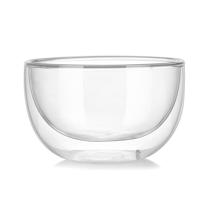 （TFBOYS）Heat Resistant Glass Bowl Transparent Double Wall Fruit Salad