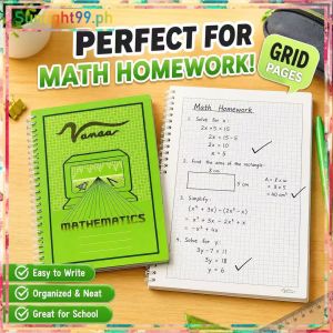 SUNLIGHT Vanda Squared Mathematics Notebook 80 Pages Buy 1 Take 1 Spiral Grid Pad for Grade 4 Grade 5 Grade 6 Students School Supplies Durable Thick Paper Graphing Notebook Back to School Use