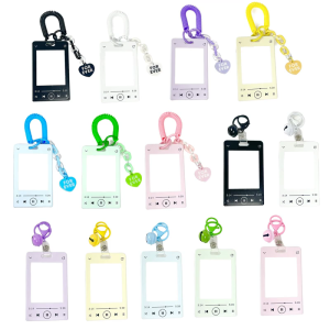 Photocard Holder Music Player Theme Card Holder with Pendant Keychain Photo Sleeves Protector Bus Card Cover Storage Bag