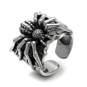 Mens Gothic Spiders Rings Punk Style Adjustable Finger Rings Halloween Simple Index Finger Rings Statement Gift