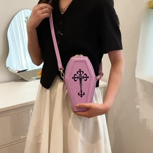 Tinh Tế Túi Xách Gothic Quan Tài Hình Dạng Ví Halloween Cho Chữ Thập Túi Đeo Chéo Túi Đeo Vai Cho lễ hội hóa trang giả trang