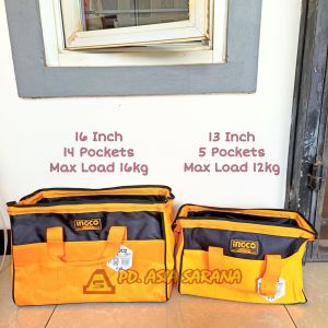 Tools Bag 16" INGCO HTBG281628 Tas Perkakas 15kg Alat Tukang Mekanik