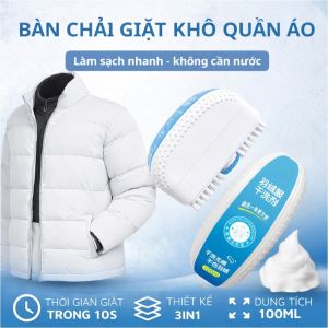 Bàn Chải Giặt Khô Quần Áo 3in1 100ml – Giặt Khô Không Cần Nước Tẩy Vết Bẩn Nhanh 10 Giây