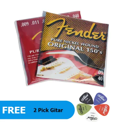 senar gitar Fender 009 listrik & akustik free 1pick