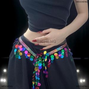[COD] WEICHENG Fashion Sequins Tassels Waist Chain For Women Girls Belly Dancing Jazz Dance Hip Hop Belt Waist Accessories