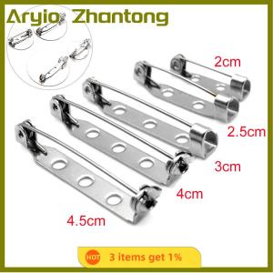 Aryio 10pcs Safety Brooch Catch Bar Locking Pins Back Base Jewelry Findings DIY Craft