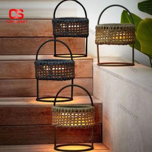 Đèn Lồng Sân Vườn Đan Dây Nghệ Thuật Phong Cách Tối Giản