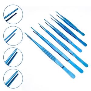 QSWTITAN Titanium Vascular Pliers Cardiac Dissecting Forceps with Atraumatic tips 16cm/20cm long Microsurgical Instruments