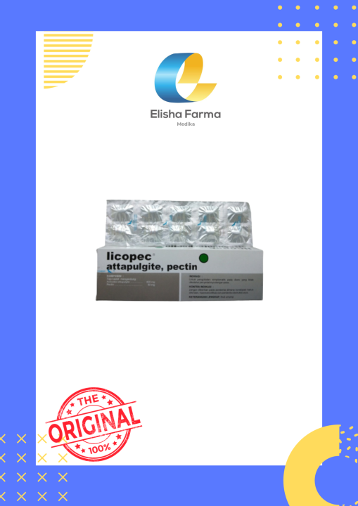 Licopec Tablet (Strip 10tablet) - Licopek Attapulgite Pectin Tablet Obat Diare / Mencret / Likopek