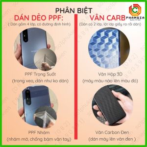 Dán PPF & Vân Carbon Xiaomi Redmi Note 13 4G/ Note 13 5G/ 13 Pro 4G/ 13 Pro 5G dành cho màn hình mặt lưng loại trong