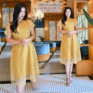 Dress  Pesta Kondangan/Dress Wanita Korea Stylere/Dress Natalia Terbaru Bahan Tulle Payet Jahit Tangan