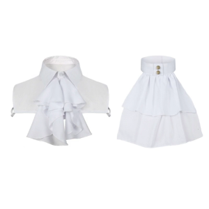 Vintage Ruffled Detachable Fake Collar Victorian Renaissance Costume Jabot Neckwear Steampunk Cosplay Costume Accesories