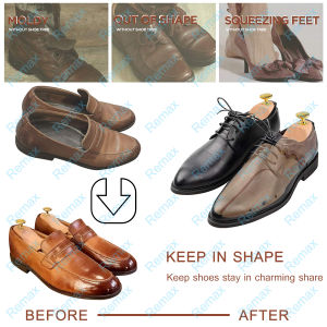 REMAX Shoe Stretcher 2PCS Wood Shoe Trees  1Pair Mens Women Schima Wood Shoe Tree Shaper Keeper Wooden Stretcher Wooden Boot Shoe Tree Made Of 100% Schima Superba Wood Adjustable UK Size Keeping Shoes In Tip-top Shape[In Stock&Fast Shipping]