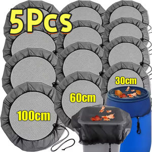 【5Pcs】60-120cm Rain Barrel Mesh Cover for Water Buckets Mosquito proof mesh protective cover lid with