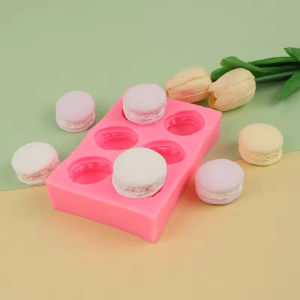 6 Cavity Mini Macaron Silicone Mold Mould For Cake Jelly Soap Candle Chocolate Fondant