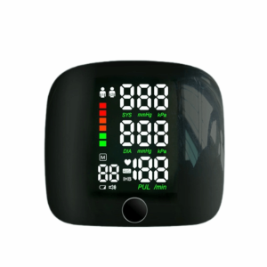 JON09 LCD Screen Digital Wrist Blood Pressure Monitor Smart Touch Automatic Voice Sphygmomanometer Accurate Rechargeable Heart Rate Monitor for Home Use