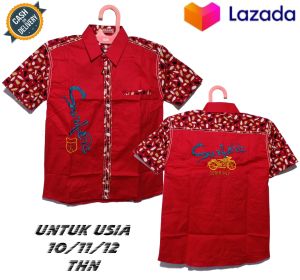 Kemeja Lengan Pendek Anak Laki Laki Pria Remaja Dewasa Bahan Katun Strecth Adem Melar Motif Bermotif Polos Kotak Kotak Murah Umur Usia TK SD SMP SMA Umur Usia 1 2 3 4 5 6 7 8 9 0 Tahun-UMMIBUSANA1013211224