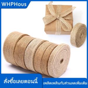 WHPHous ริบบิ้นผ้าป่านหยาบยาว10เมตรงานหัตถกรรมเชือกปอกระเจาธรรมชาติงานปาร์ตี้งานแต่งงานแบบ DIY