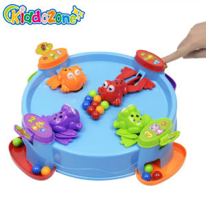 KiddoZone Frog Pacman 4 People Puzzle Fun Parent-child Desktop Interactive Greedy Frog Grab Beads beads parent-child Toys Gift for Kids