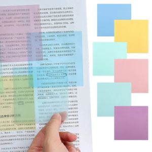 Polocat Portable Color Square Transparent Notepad Mini Pet Sticky Notes Student School Office Stationery Supplies 50 Sheets