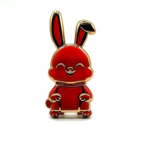 VCH Cartoon Phone Grip Car Mount Stand 3D Folding Cellular Support Back Sticker Pad Rabbit Ring Bracket Phone Stand Pull Rod Support Mobile Phone Holder