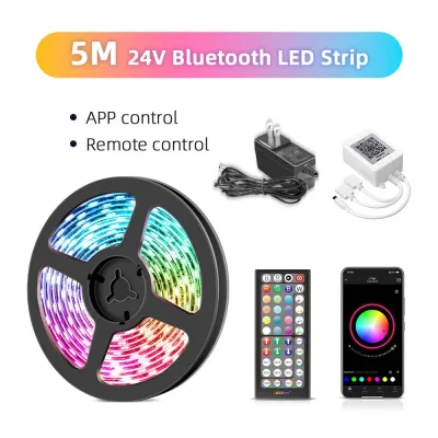 aioppLED Strip Light RGB 5050 Lights Music Sync Color Changing Sensitive Built-in Mic App Controlled LED Lights Rope Lights