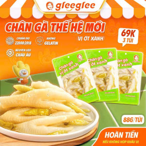Combo Chân Gà CÓ XƯƠNG GleeGlee ỚT XANH 88g Cay Tê Tự Nhiên Nhiều Thịt Ăn Liền Chuẩn ISO 22000
