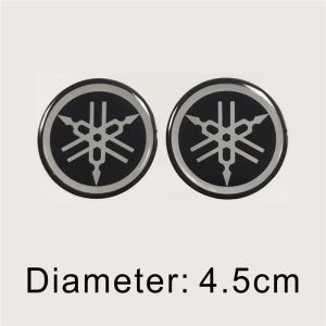 Tem yamaha kim loại logo tròn Bộ 2 nhôm kim loại Dán keo 3M