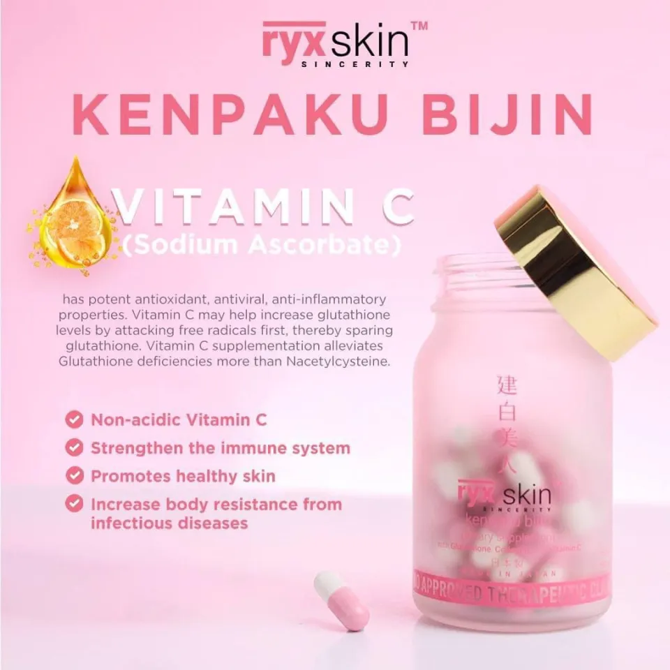 kenpakubijin glutathione J and A II RyxSkin Kenpaku Bijin Collagen 62 capsules Safe Daily Glutathione Dosage Premium Organic Glutathione Vitamin C For Oral Health Clinically Tested Skin Care - Lazada Korean Cosmetic