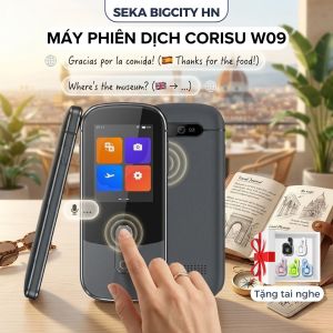 Máy phiên dịch ngôn ngữ SEKA CORISU W09 dịch 127 ngôn ngữ dịch không cần mạng 15 ngôn ngữ dịch ảnh đàm thoại ( Tặng tai nghe )