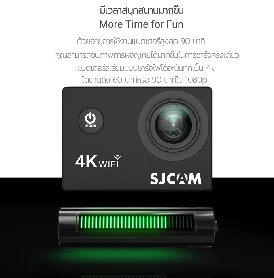 SJCAM SJ4000 AIR กล้องแอคชั่น หน้าจอคู่ SJ4000 Wifi 4K Ultra HD กล้องใต้น้ํา 30 เมตร กันน้ํา กล้องติดหมวกกันน็อค รับประกัน 1 ปี