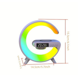 G2301 Bluetooth speaker white Colorful night light smart alarm clock ambient Light USB speaker