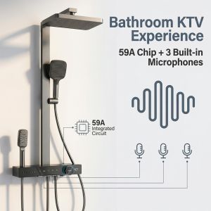 TSONG#035G1 3D Stereo Shower Large Set Shower Equipment Showerhead Imported German Technology Precise Temperature Control Air Injection Technology Multifunctional Experience Powerful Water OutputLimited Edition Premium Model