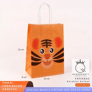 paper bag animal / kantong kertas motif animal / tas souvenir karakter animal / tas kertas motif hewan