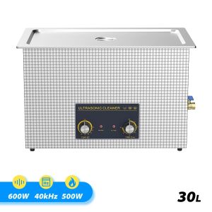 Ultrasonic Cleaner Stainless Steel Cleaner 30L 100W 40kHz Heater Timer Digital Ultrasonic Bath with Knobs for Cleaning Jewelry Watch Glasses Sonic Cleaner