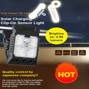 【Clip Anywhere】 Solar Sensor Outdoor Clip Light Waterproof LED Motion Sensor Auto-On Night Light Portable Garden Lamp