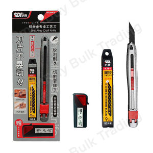 SmartBuy SDI Ingenuity Zinc Alloy Craft Knife Cutter 3006C High quality Set With 10 Refill Blades and Breakers