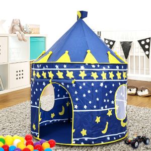 (BL)    ZH-117 Children Play Tent Boys Blue Castle and Pink Blue Castle Playhouse Tents for Indoor/Outdoor Use