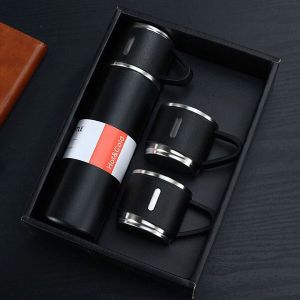 VILLACURTAIN 500ml Premium Travel Tumbler Double-Walled 304 Stainless Vacuum Sports Water Bottle with Cup Handle