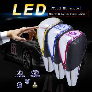 Núm cần sang số đầu cần số bóng cảm ứng đèn tự động bảy màu gradient cho TOYOTA Shifter tự động