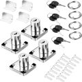 4 Pack Cabinet Drawer Locks with Keys, Keyed Alike Furniture Locker Lock, 3/4" 20mm Cylinder Cam Drawer Locks Chrome-Finish Zinc Alloy, Security cam Drawer Lock for Wardrobe Dresser Mailbox. 