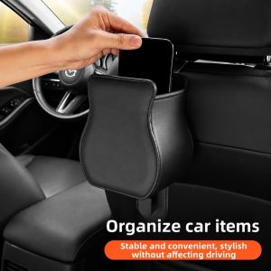 WEHUAN PU Leather Car Cup Holder Portable Multi-functional Rear Seat Back Storage Box Wear-resistant Space Saving Car Seat Back Organizer for Water Bottle Phone Keys