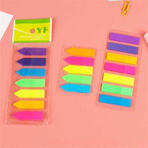 VIVOLILV 18 Styles 120 Sheets Of 1.2 * 4.5cm Sticky Notes Arrow Markers PET Fluorescent Markers Strip Sticky Notes Portable And Durable Office Supplies