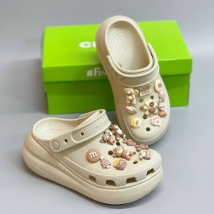 Dép Sục Cross Classic Crush Kids Bánh Mỳ Đế Cao Cros Cho Trẻ Em Bé Gái HannaKids Cros Band Chống Trơn Trượt Êm Chân