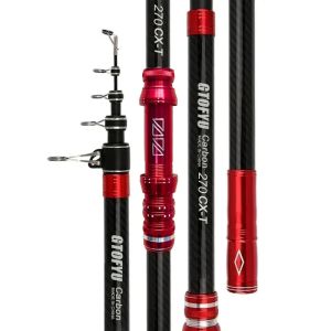 2.7m 3.6m 3.9m 4.5m Telescopic Fishing Pole Heavy Spinning Rod Big Fish 20kg Carbon Fiber Travel Saltwater Freshwater Fishing