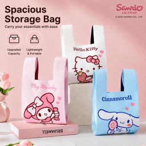 Sanrio Hello Kitty Polyester Knitted Tote Bag for Travel Needs Gift Idea LFB366