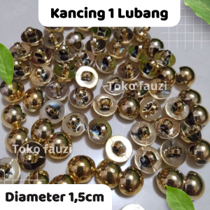 Kancing Baju Jamur Emas Polos Timbul Lubang 1 Diameter 15cm isi 10pcs